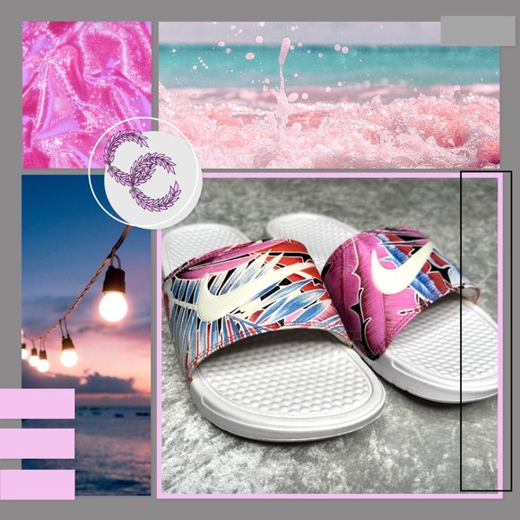 Nike Benassi Floral Print Slides Sandals Size 9 - Picture 6 of 9